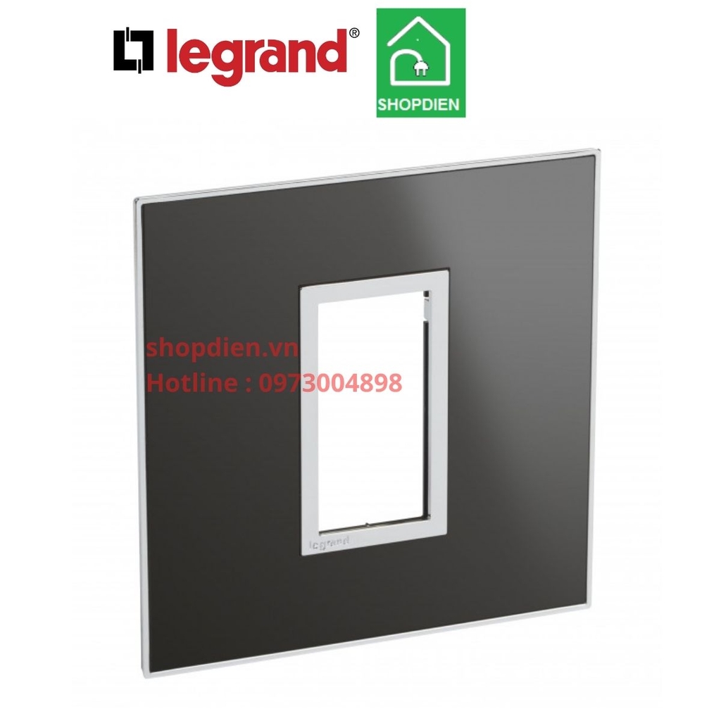 Mặt 1 thiết bị màu thép đen  cover plate -1 Module Legrand Arteor Metal Black-571381