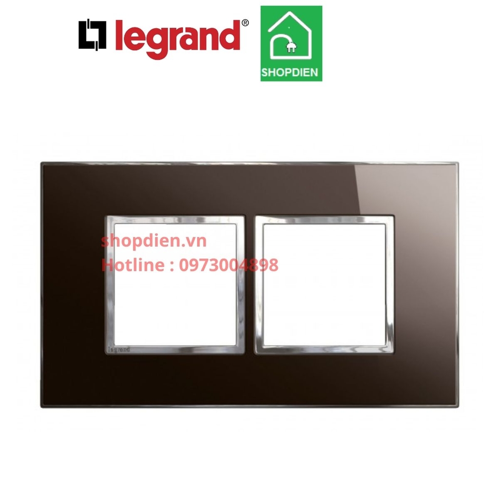 Mặt 4 thiết bị màu thép đen  cover plate -4 Module  Legrand Arteor Metal Black-571384