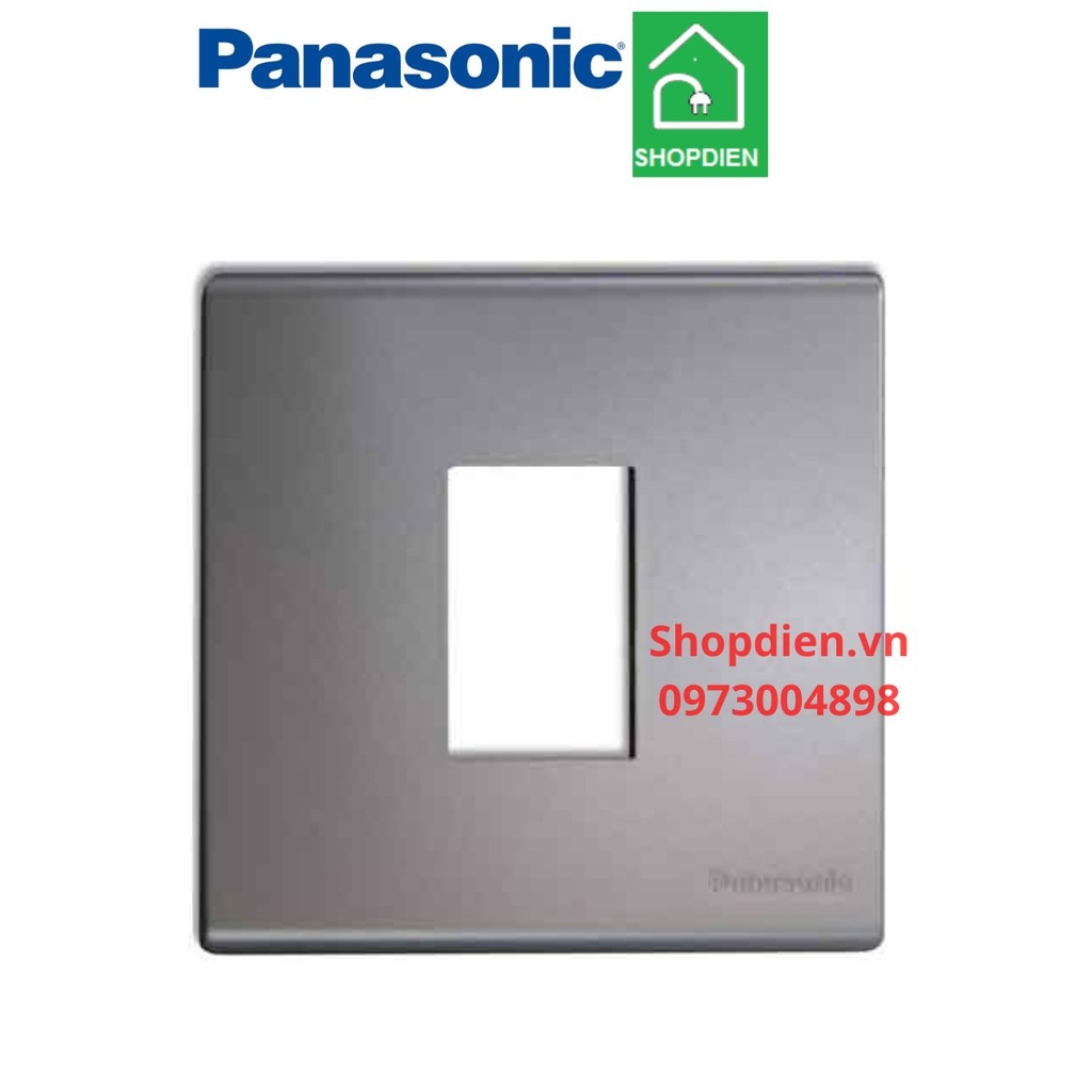 Mặt vuông dành cho 1 thiết bị màu xám ánh kim BS Standard Wide Series Panasonc-WEB7811MH