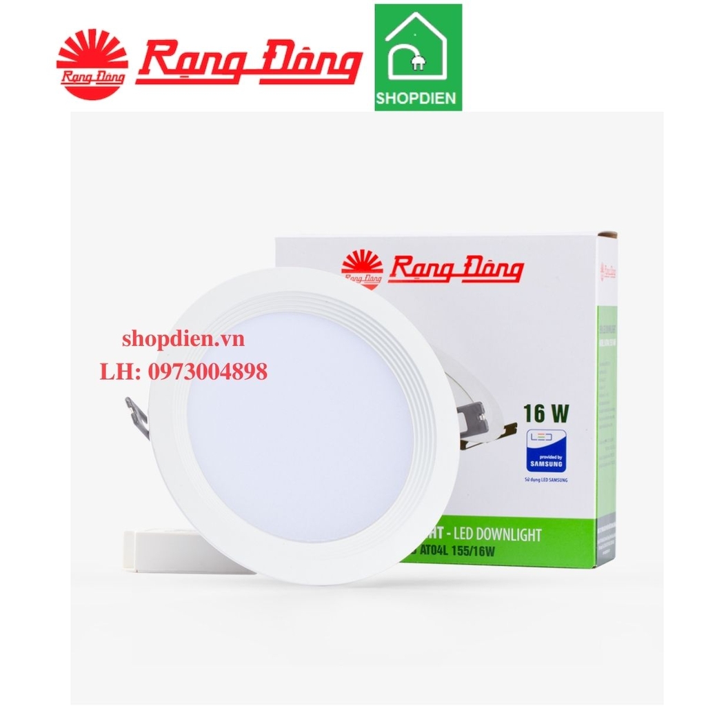 Đèn downlight âm trần 16W D155 Rạng Đông AT04 155/16W