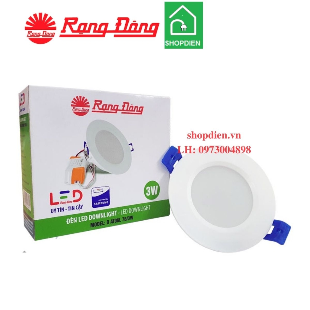 Đèn downlight âm trần 3W D76 Rạng Đông-AT06 76/3W