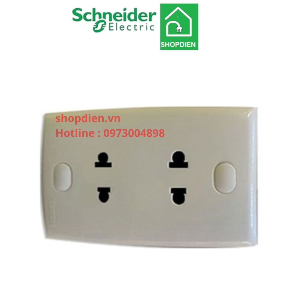 Ổ cắm đôi 2 chấu 16A S-classic Schneider-E426UST2CB_G19