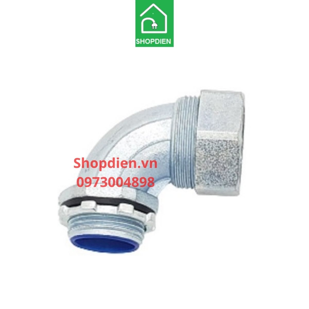 Đầu nối cút góc vuông 90 độ ống ruột gà sắt bọc nhựa- Connector Flexible steel conduit