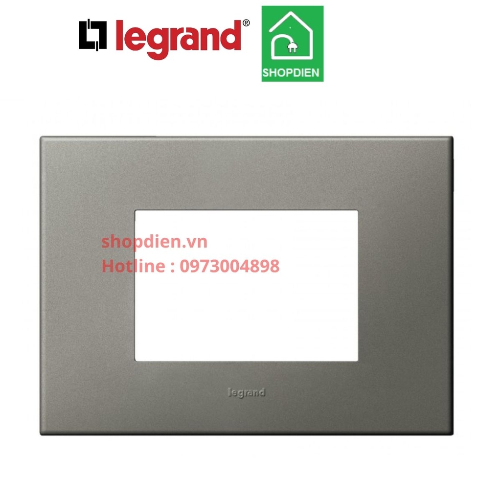 Mặt 3 thiết bị cover plate - 3 Module  Legrand Arteor Màu Magnesium-575017