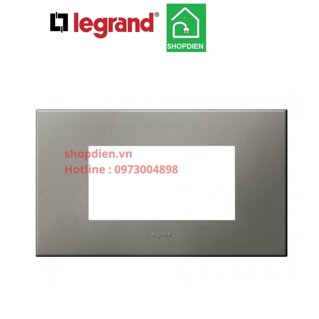 Mặt 4 thiết bị cover plate -4 Module  Legrand Arteor Màu Magnesium-575037