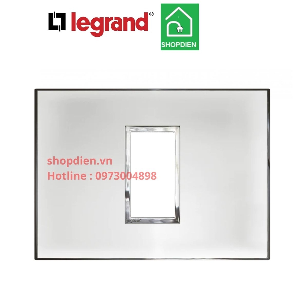 Mặt 1 thiết bị kính trắng cover plate -1 Module Legrand Arteor Màu Mirror White-575244
