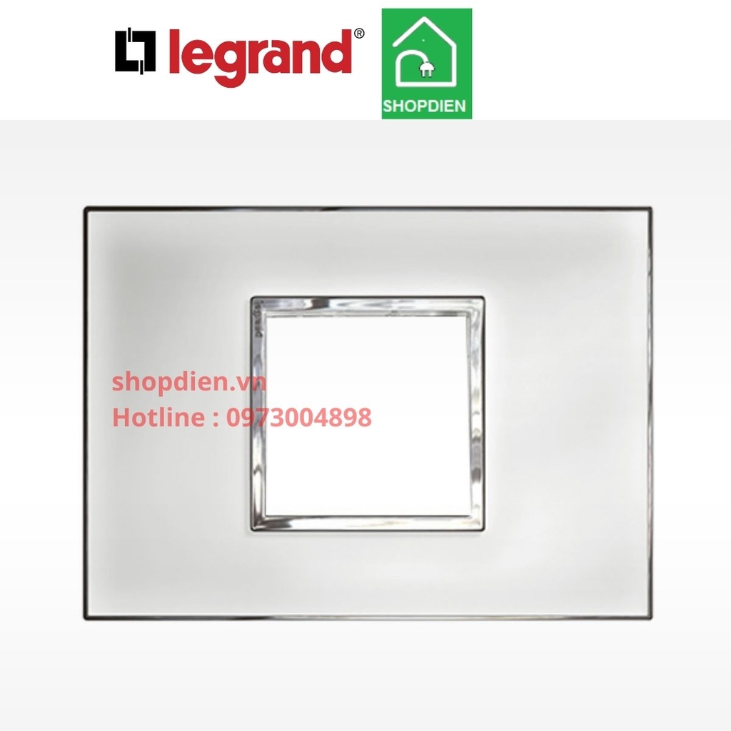 Mặt 2 thiết bị kính trắng cover plate -2 Module Legrand Arteor Màu Mirror White-575254