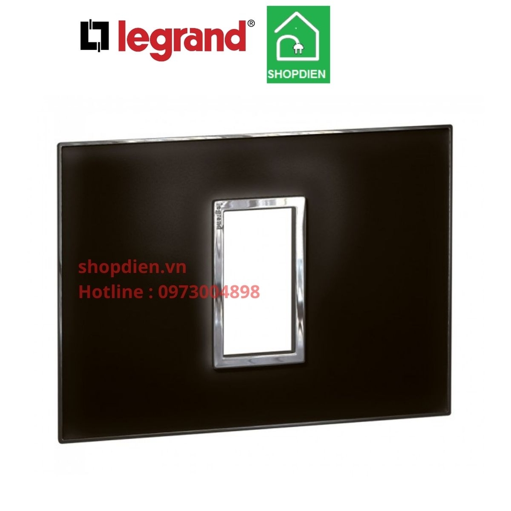 Mặt 1 thiết bị kính đen cover plate -1 Module Legrand Arteor Màu Mirror Black-575243