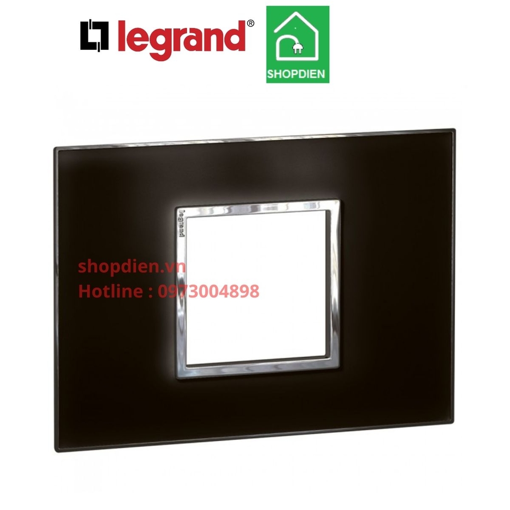 Mặt 2 thiết bị kính đen cover plate -2 Module Legrand Arteor Màu Mirror Black-575253