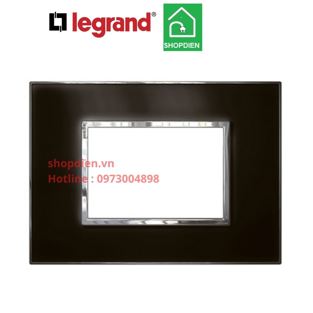 Mặt 3 thiết bị kính đen cover plate - 3 Module  Legrand Arteor Màu Mirror Black-575273