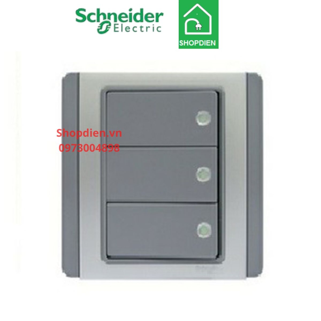 Công tắc ba 1 chiều Schneider NEO E3033H1_FGGS_G19 màu xám bạc
