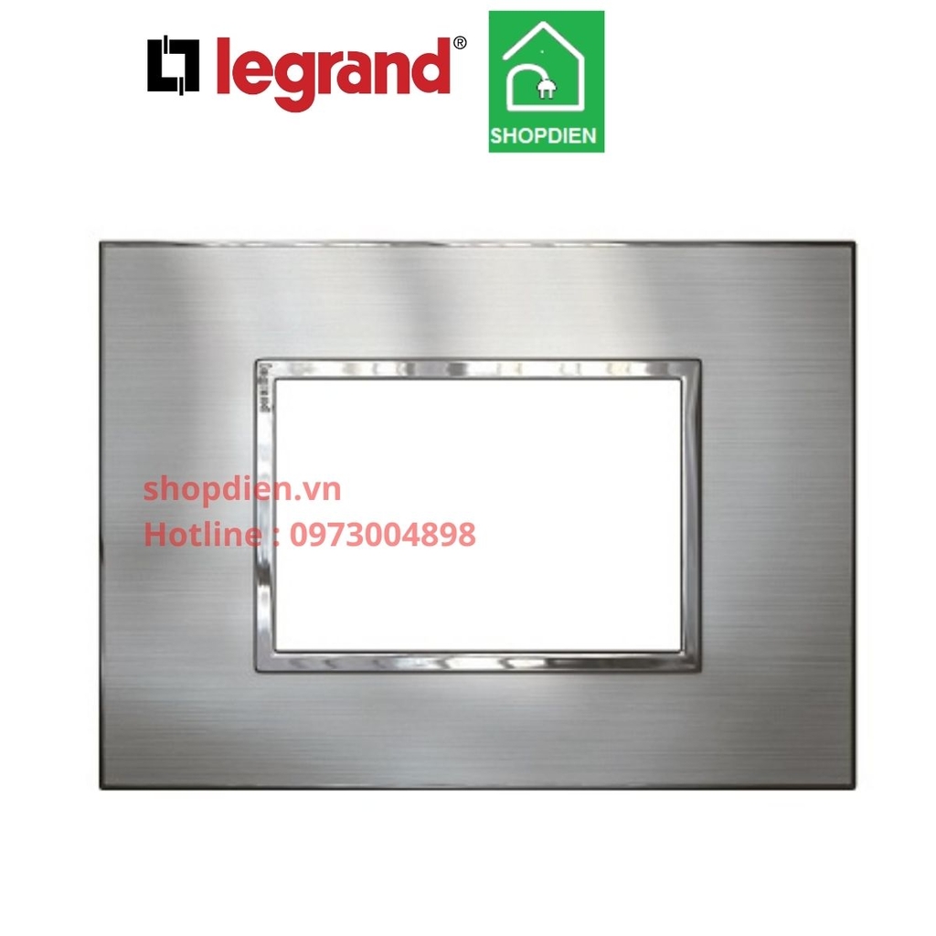 Mặt 3 thiết bị Màu thép  cover plate - 3 Module  Legrand Arteor Stainless Steel-575276