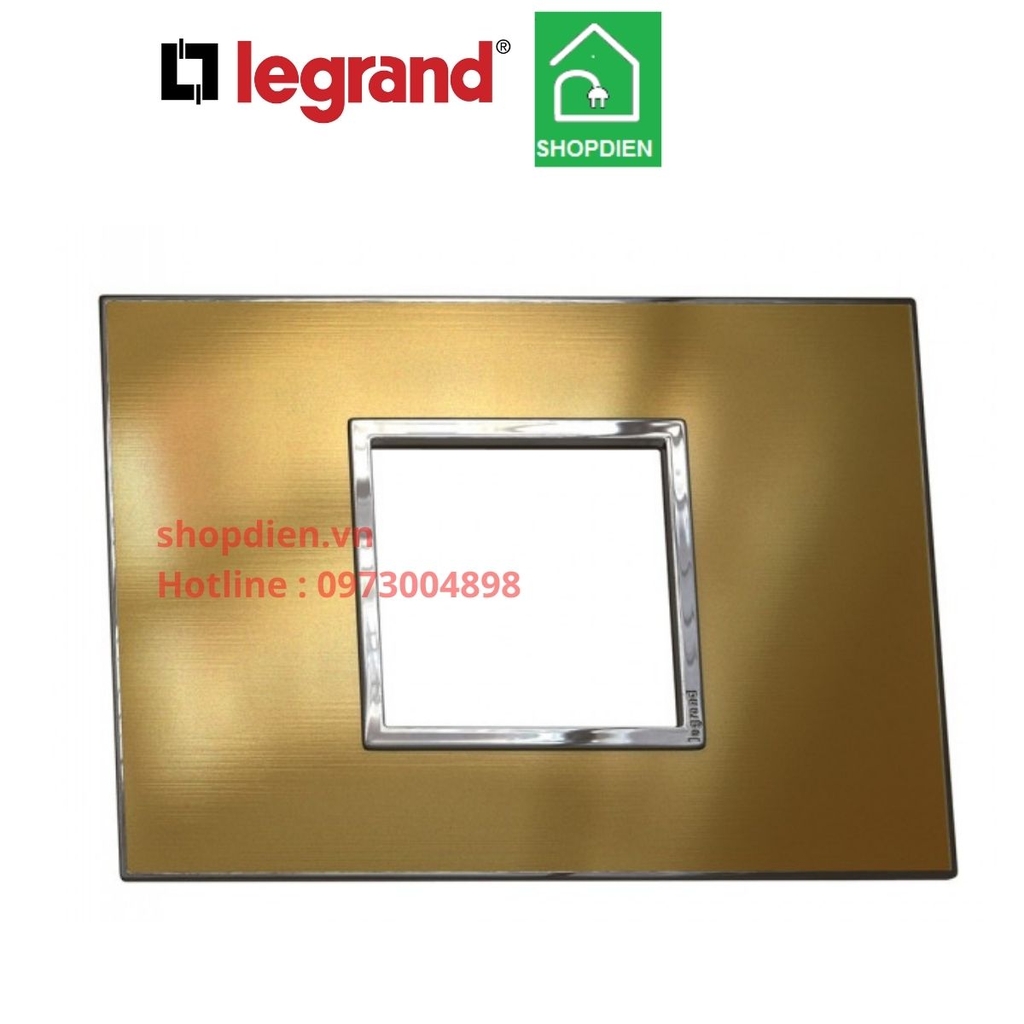 Mặt 2 thiết bị Màu vàng  cover plate -2 Module Legrand Arteor Gold Brass-576430