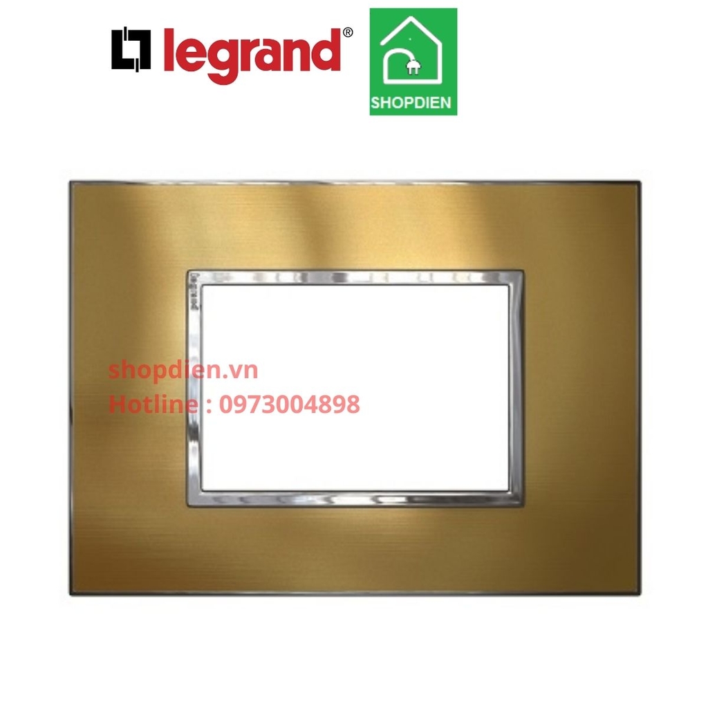 Mặt 3 thiết bị Màu vàng  cover plate - 3 Module  Legrand Arteor Gold Brass-576450