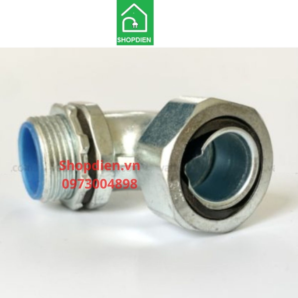 Cút góc vuông 90 độ ống ruột gà sắt 1 -1/2 (D40) vói hộp- Connector Flexible steel conduit