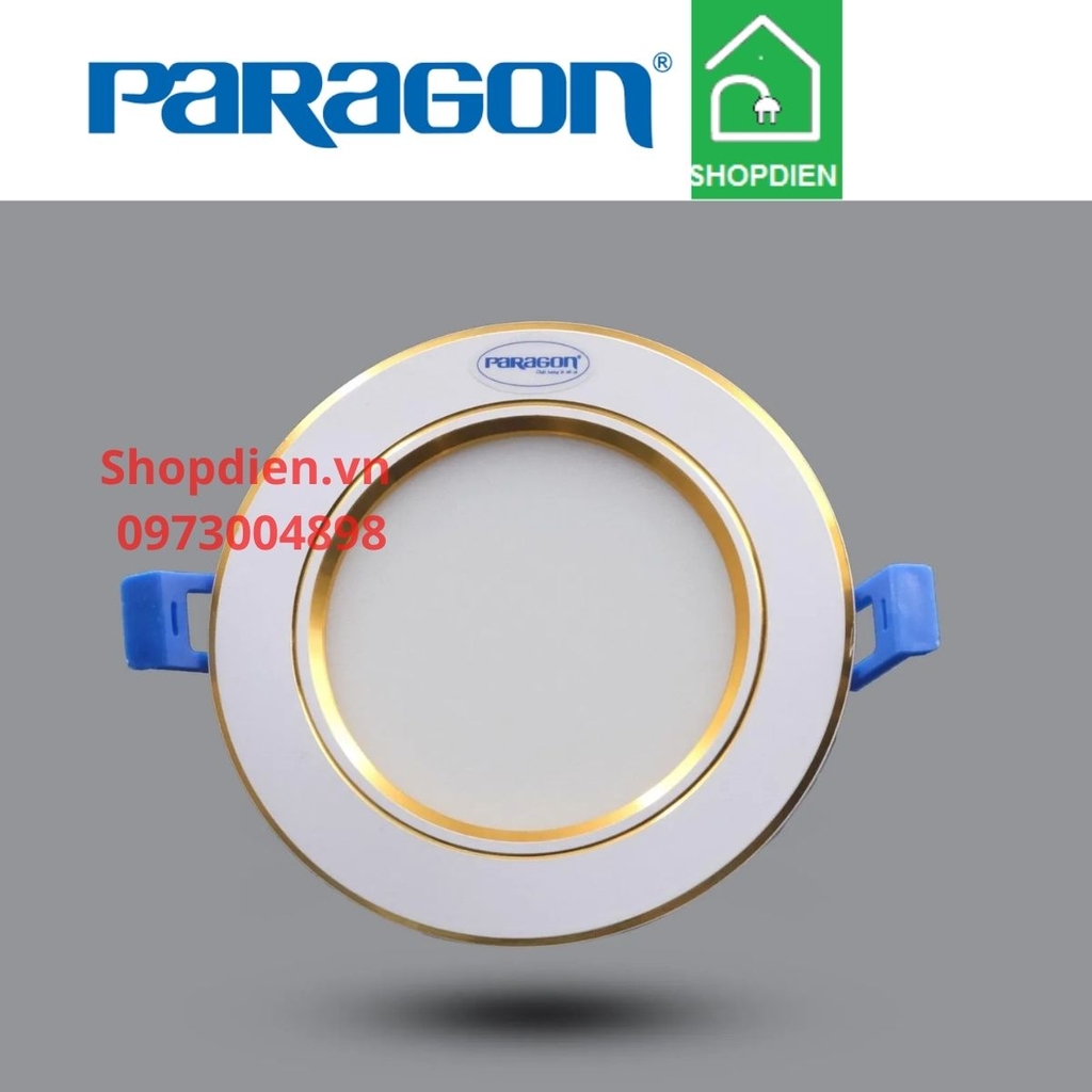 Đèn downlight đổi màu âm trần viền vàng  7W D110 Paragon-E118_110/7CCT