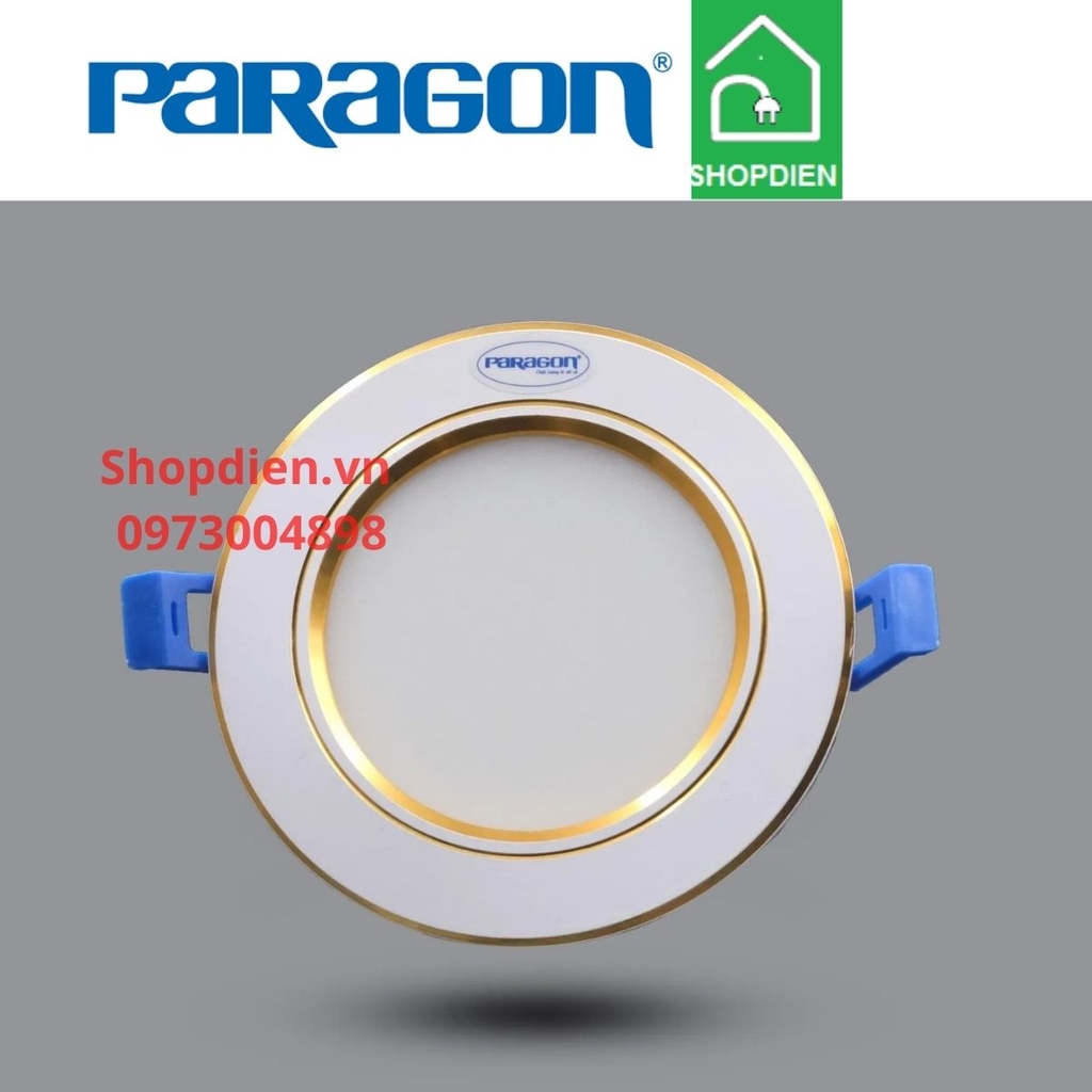 Đèn downlight âm trần viền vàng 7W D90 Paragon E110_90/7