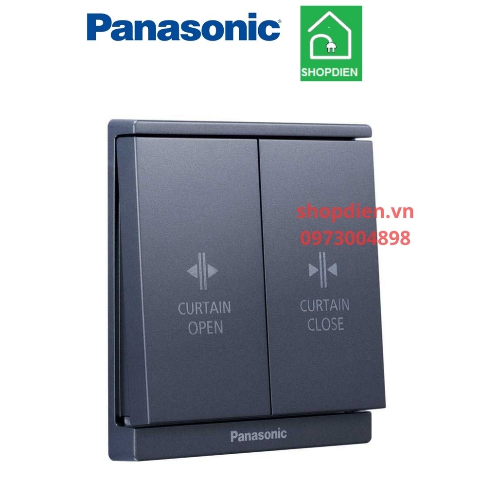 Nút nhấn điều khiển rèm cửa màu xám ánh kim / Curtain Switch Moderva Panasonic WMF533MYH-VN