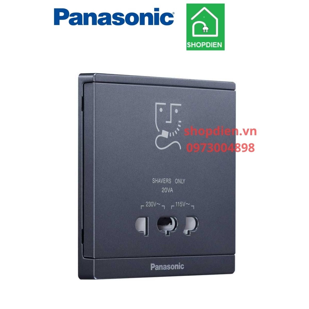 Bộ ổ cắm dao cạo râu màu xám ánh kim / Shaver Socket Moderva Panasonic WMF132MYH-VN