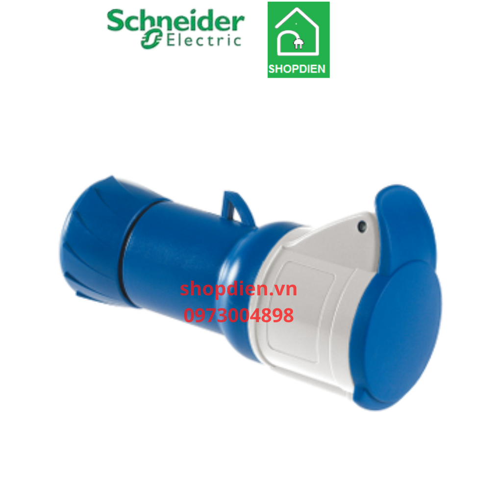 Ổ cắm công nghiệp loại nối di động connectors 3P (2P+E) 16A IP44 Schneider PKF16M423