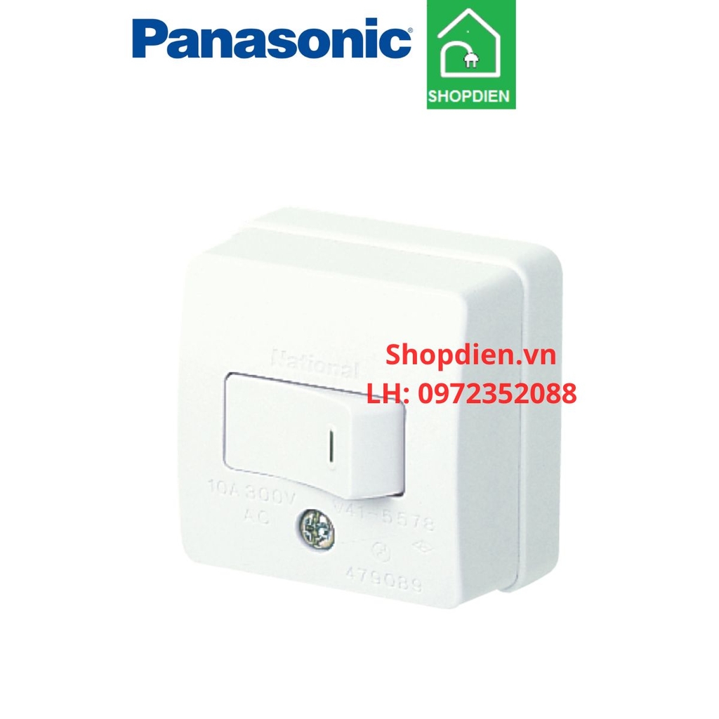 Bộ công tắc 1 chiều lắp nổi 10A/ 250VAC / Surface mounting switch Full color Panasonic WSG3001