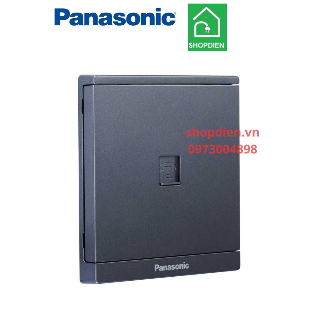 Ổ cắm điện thoại 4 cực màu xám ánh kim/ telephone outlet Moderva Panasonic WMF403MYH-VN