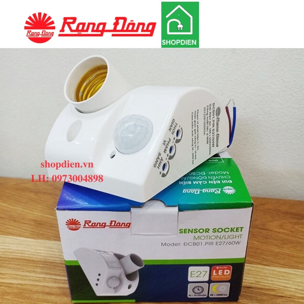 Công tắc cảm biến gắn tường 300W Rạng Đông-CT01.PIR.300W