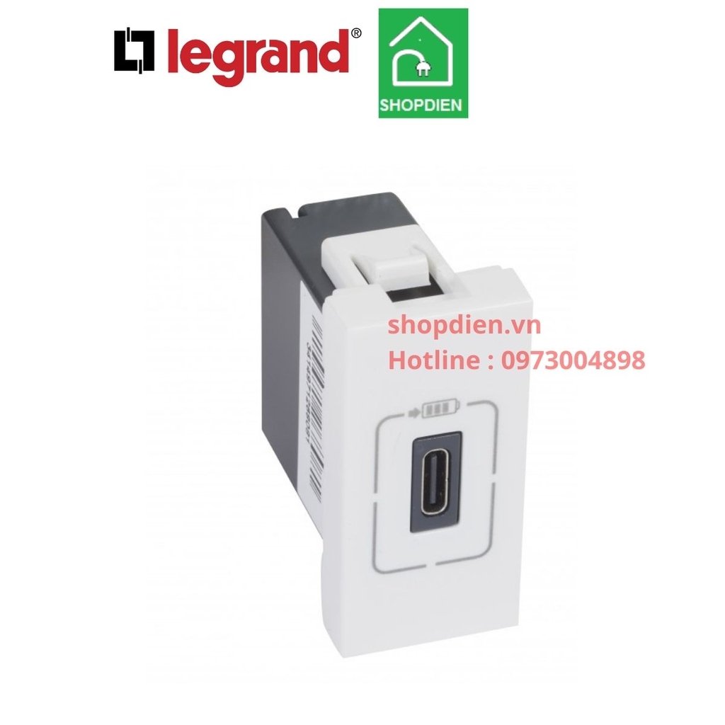Ổ cắm sạc USB đơn  type C 1.5A Legrand Arteor 572484