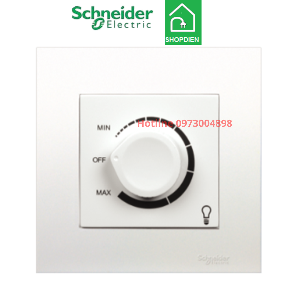 Bộ chiết áp Dimmer điều chỉnh độ sáng đèn 400W Schneider Vivace KB31RD400_WE Màu trắng