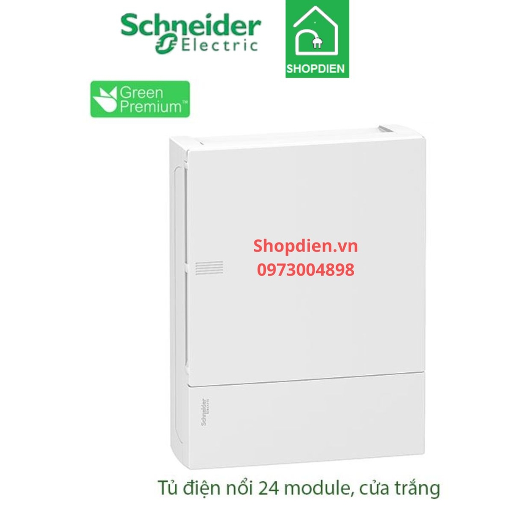Tủ điện gắn nổi 24 module cửa trắng Schneider Resi9 MP MIP12212