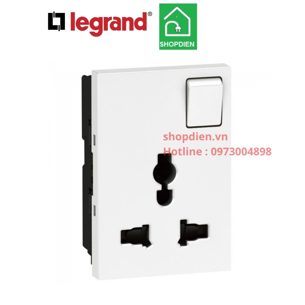 Ổ cắm đơn 3 chấu đa năng có công tăc 2P+E Legrand Arteor 572135