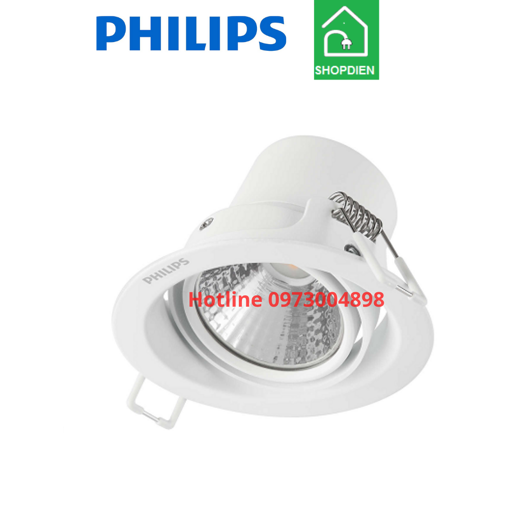 Đèn rọi âm trần PHILIPS 5W D70 59775 POMERON VỎ BẠC