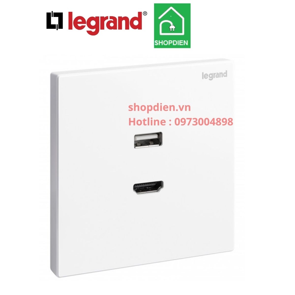 Ổ cắm USB + HDMI Galion Legrand màu trắng 282448