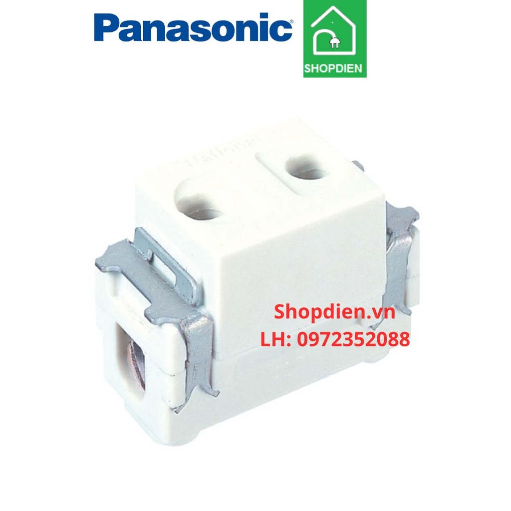 Hạt ổ cắm đơn 2 chấu tròn 10A / round pin receptacle Full Color Panasonic WN10907KW