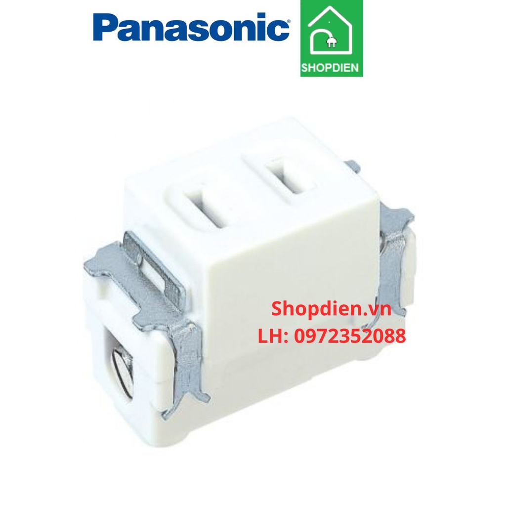 Hạt ổ cắm đơn 2 chấu dẹt 10A / flat pin receptacle Full Color Panasonic WN1001-7KW