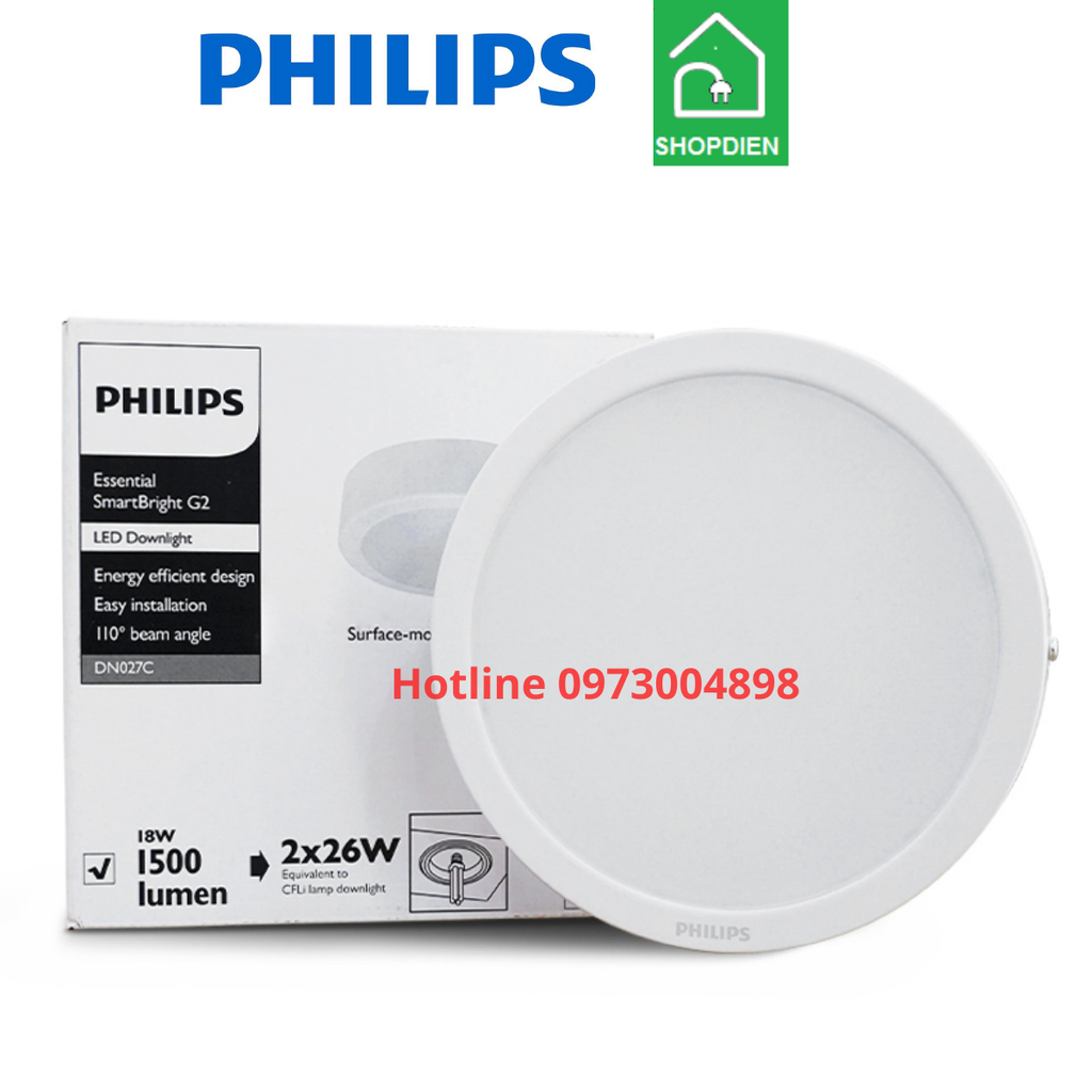 Đèn ốp nổi trần PHILIPS 15W D175 DN027C LED12