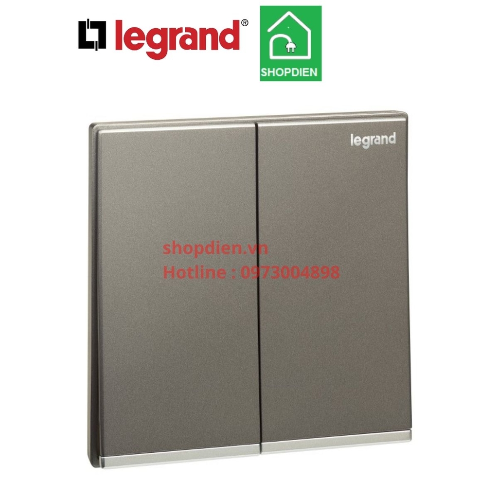 282403-C3 Legrand Galion Công tắc đôi 2 chiều màu xám bạc Dark Silver
