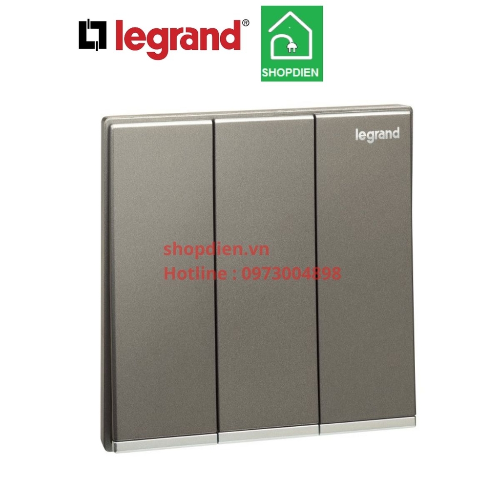 282405-C3 Legrand Galion Công tắc ba 2 chiều màu xám bạc Dark Silver
