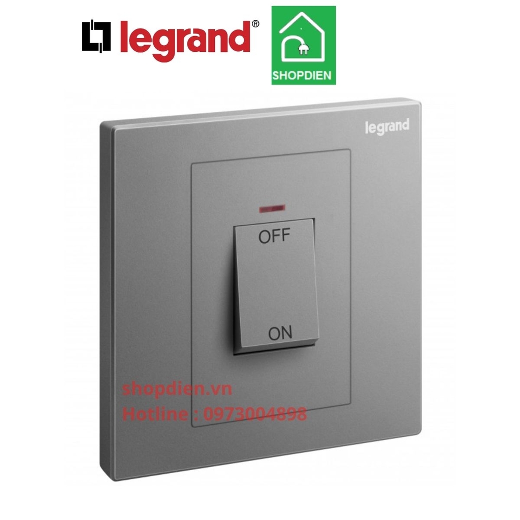 282426-C3 Legrand Galion Công tắc 2 cực 45A màu xám bạc Dark Silver