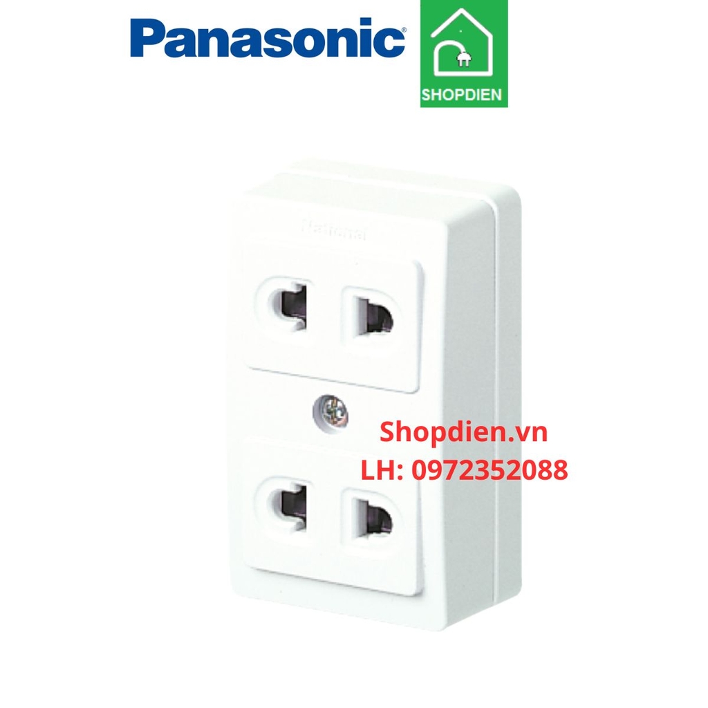 Bộ ổ cắm đôi 2 chấu lắp nổi / surface mounting duplex receptacle Full Color Panasonic WKG1092250