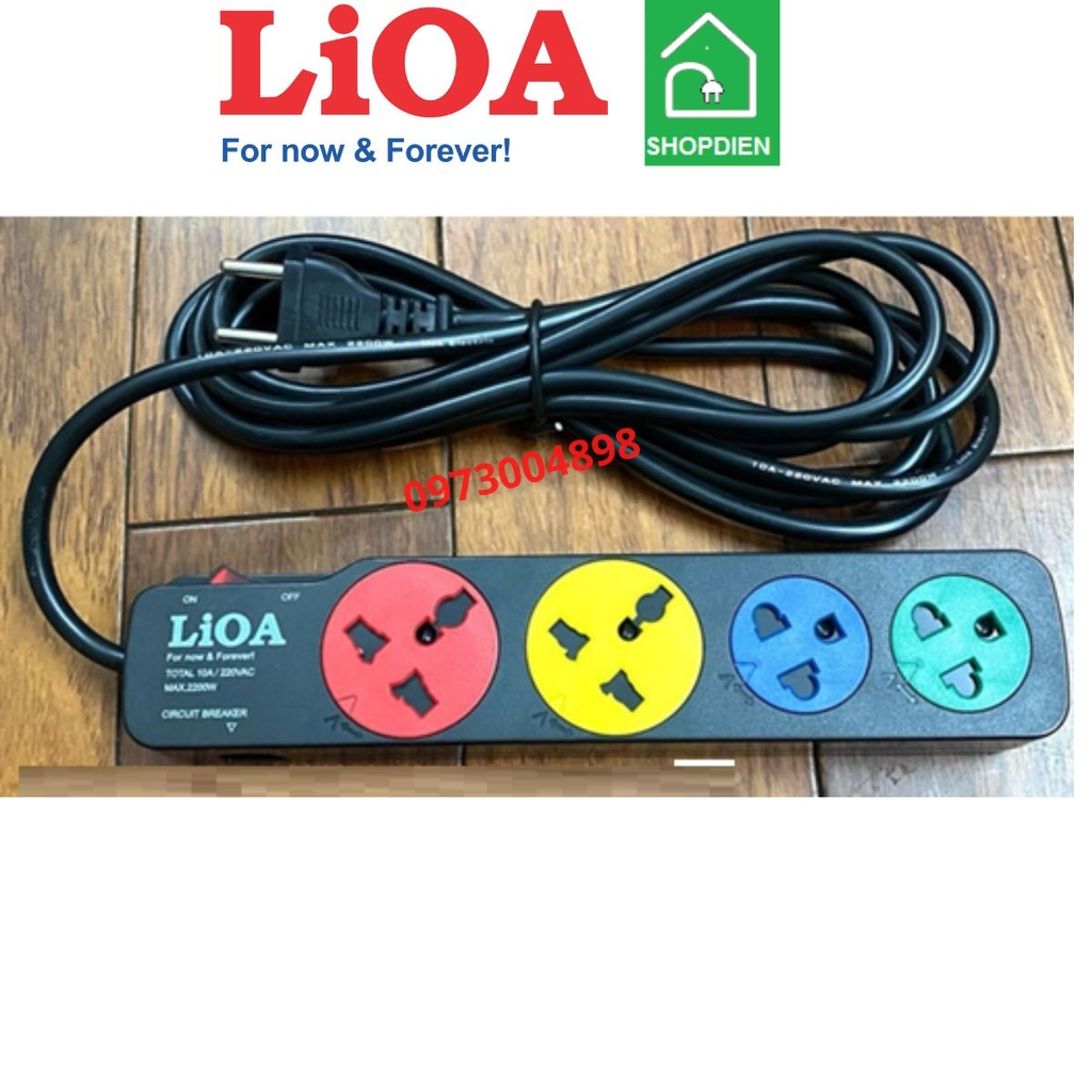 2D2SN5.2 LIOA Ổ cắm kéo dài 4 cổng đa năng 2200W 5m