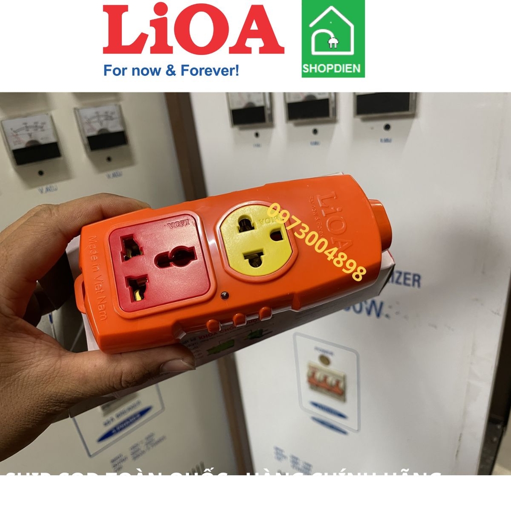 2P-3D LIOA Ổ cắm chịu tải 2 cổng 6600W không dây có tiếp địa