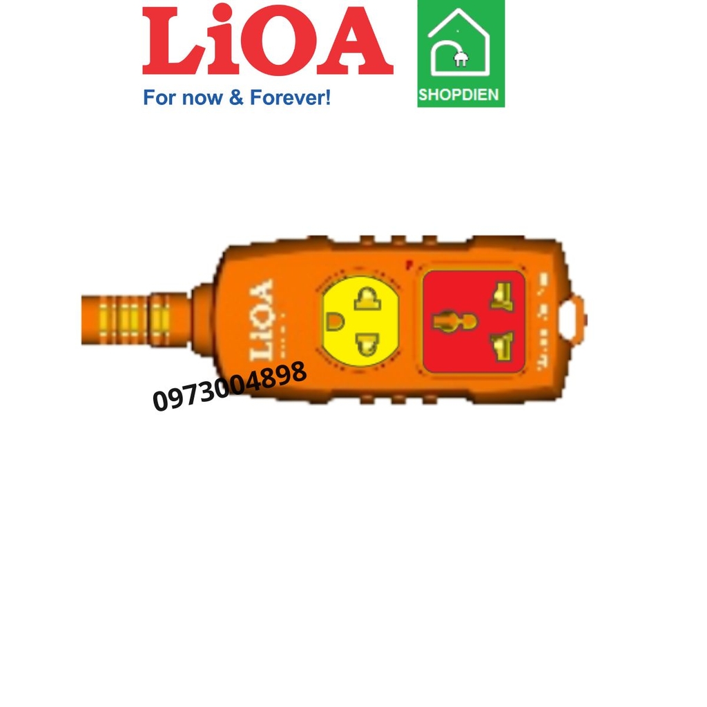 2P-3M/3-20A LIOA Ổ cắm kéo dài chịu tải 2 cổng 6600W có tiếp địa
