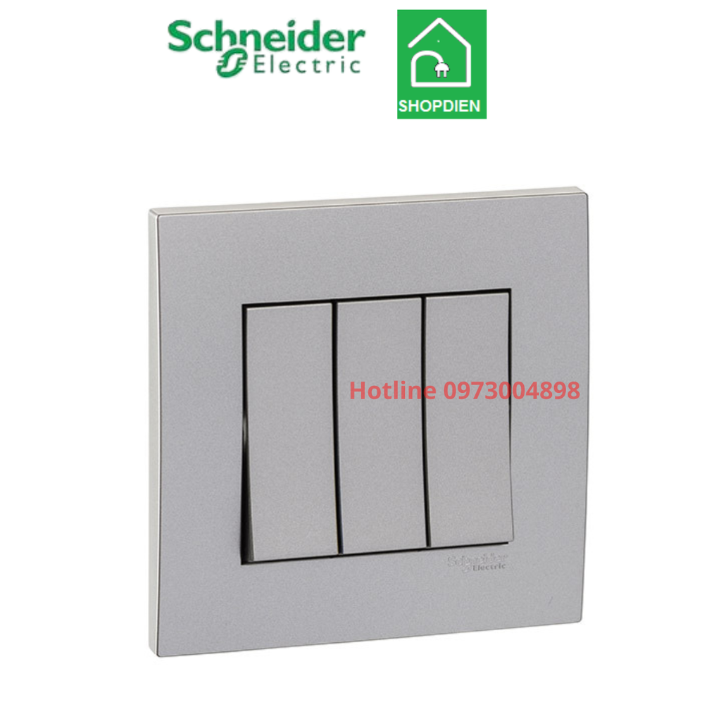 Bộ công tắc ba 2 chiều Schneider Vivace KB33_AS_G19 Màu xám bạc