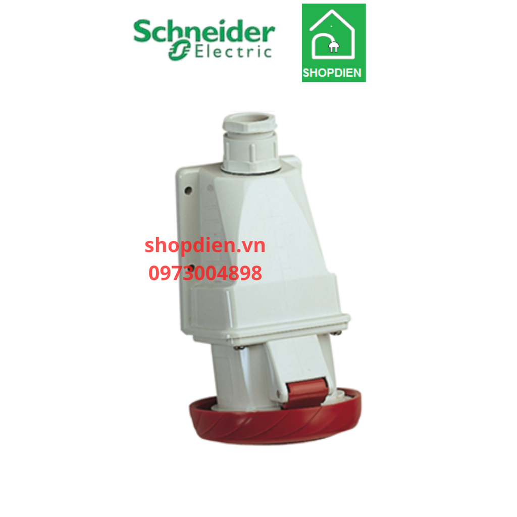 Ổ cắm công nghiệp gắn nổi 4P ( 3P+E) 32A IP67 Schneider PKF32W734