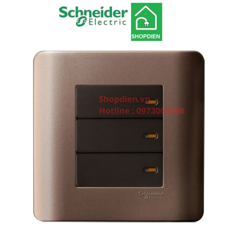 Công tắc ba 2 chiều Schneider Zencelo E8433_2_SZ_G19 màu đồng