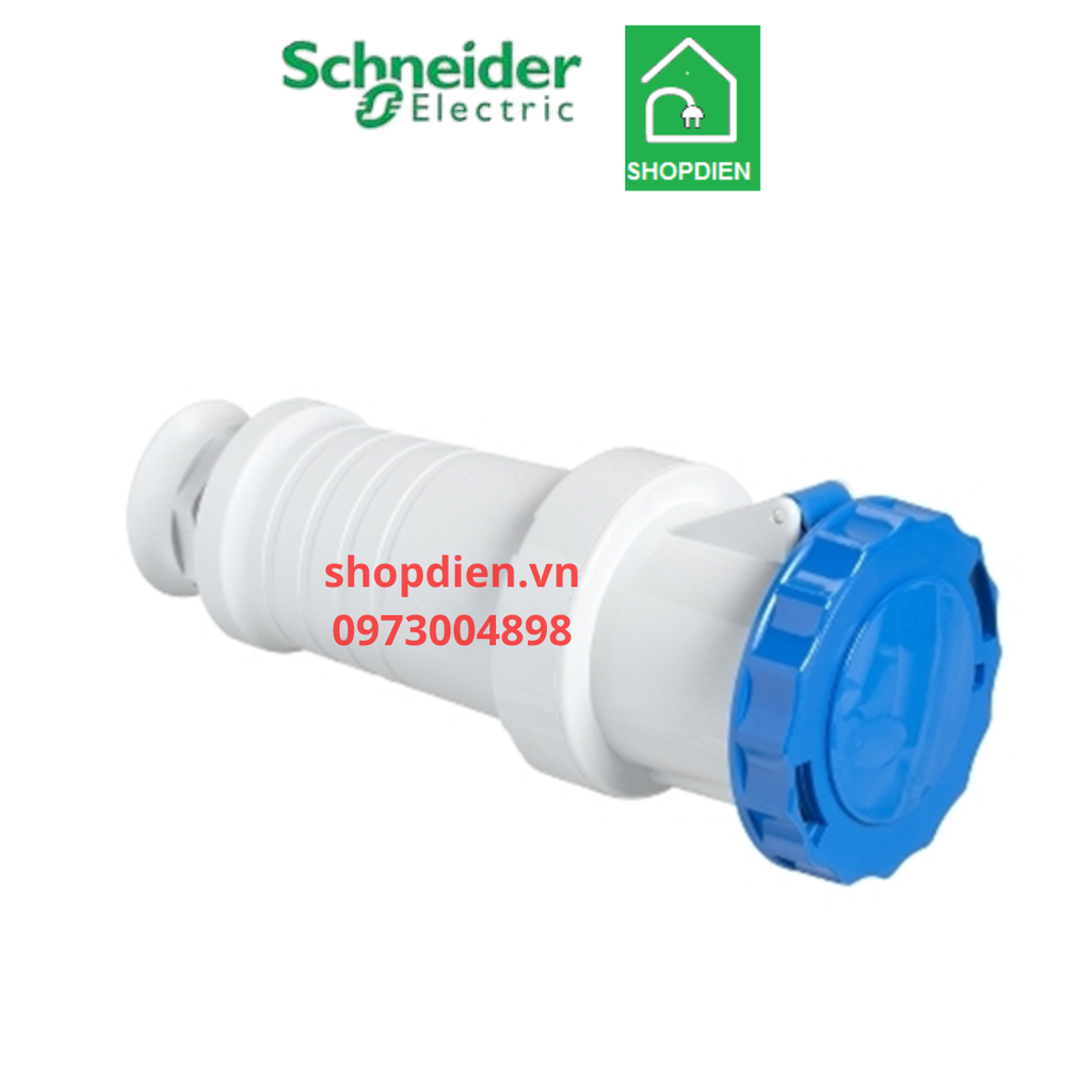 Ổ cắm công nghiệp loại nối di động 3P ( 2P+E) 63A IP67 Schneider 81478