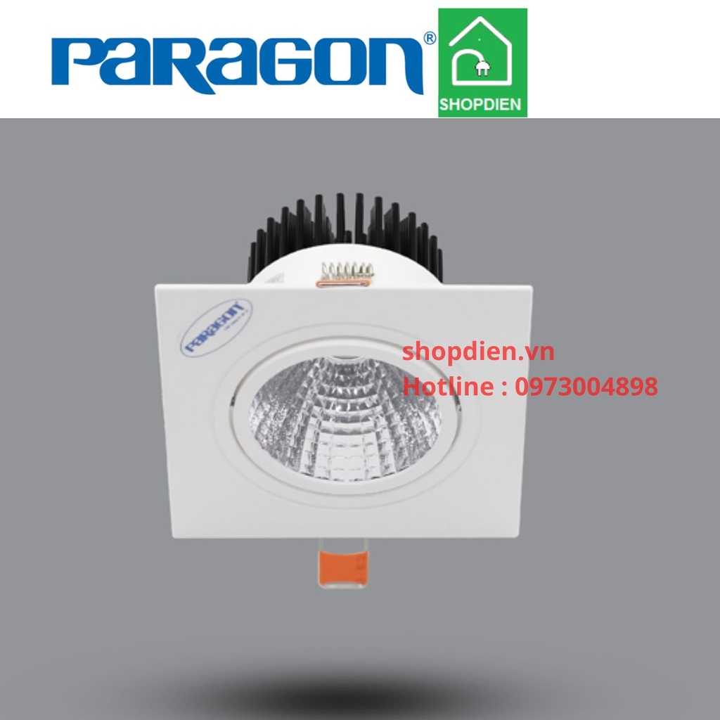 Đèn rọi vuông âm trần điều chỉnh góc dimmer 10W Paragon OLS110L10/D1 KT 90x90