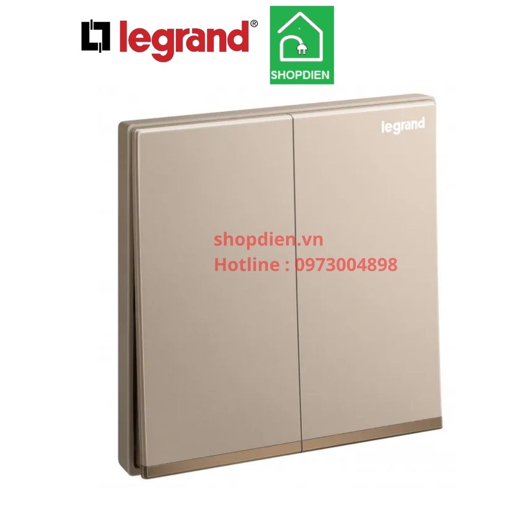 Công tắc đôi 1 chiều Galion Legrand màu vàng hồng Rose Gold-282402-C1