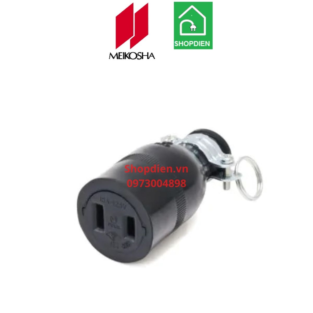 Ổ căm nối di động cao su kín nước 2P 15A 125V Meikosha MC2616